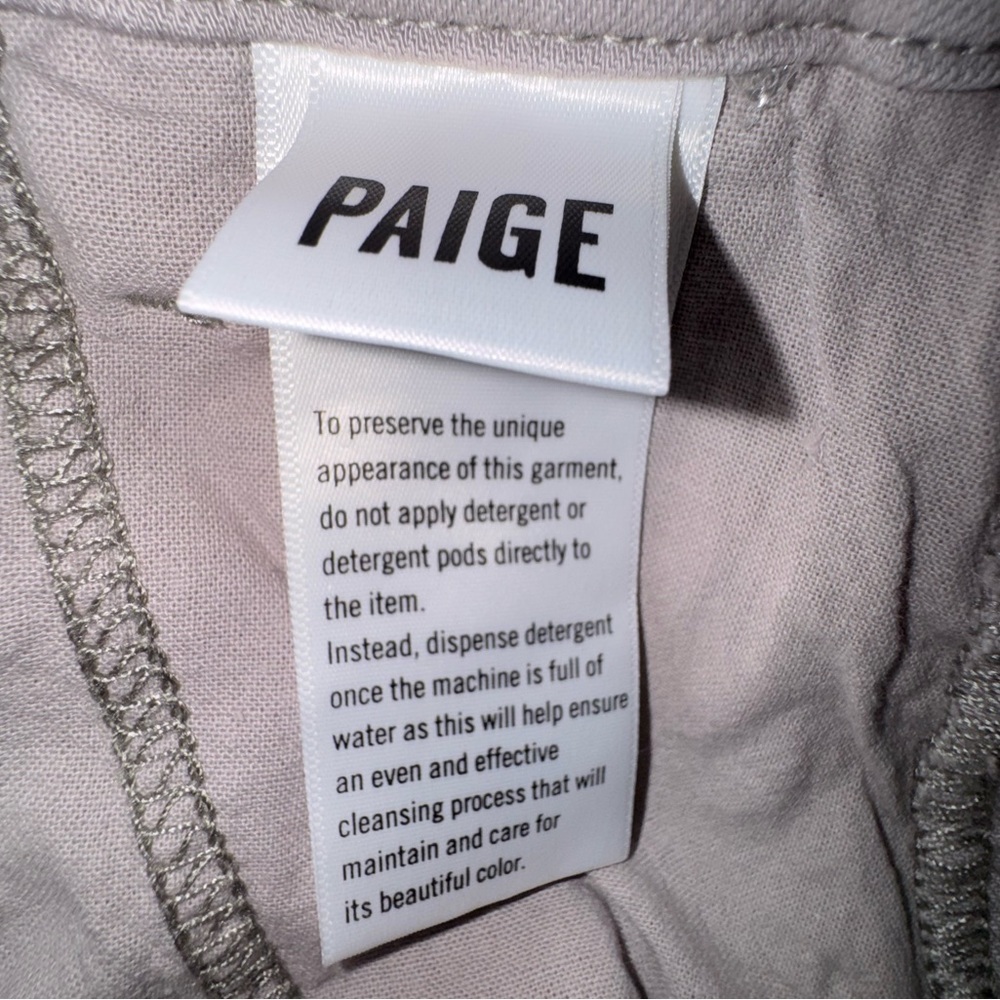 Paige Women's Mayslie Jogger Light Gray Mid Rise Zip Hem Stretch Pants Size 27 - Picture 12 of 16